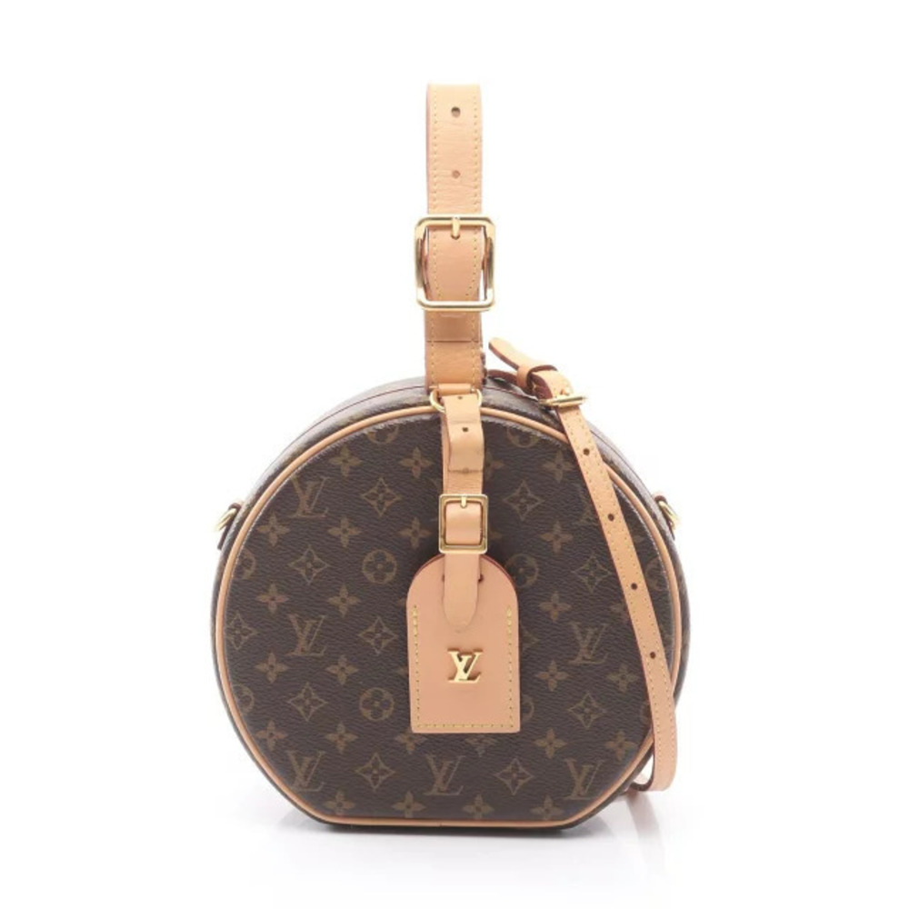 Louis Vuitton Boite Chapeau Handbag Canvas Leather Monogram Brown